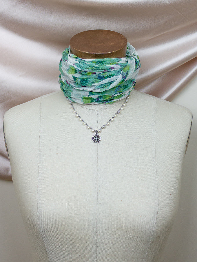 Petite Shamrock Antique Button Necklace