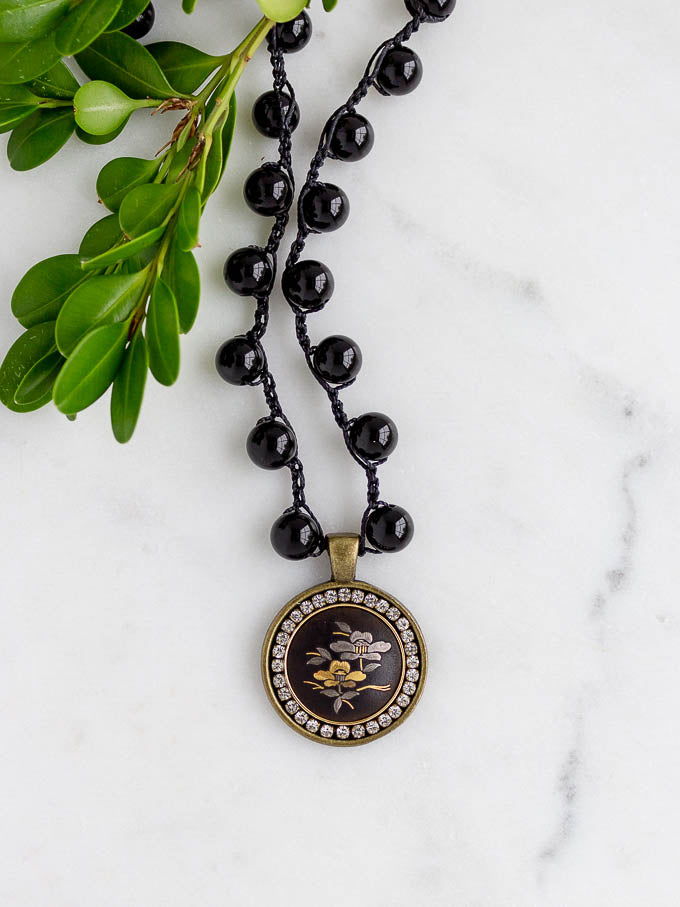 Shakudo Vintage Black Onyx Necklace