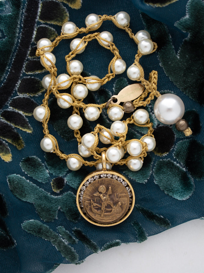 Cupid Antique Button Necklace