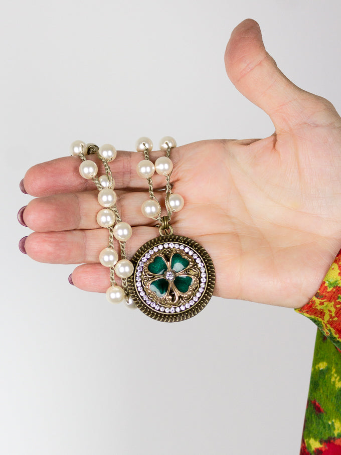Vintage Repurposed 4-Leaf Clover Necklace