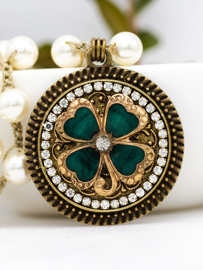 Vintage Repurposed 4-Leaf Clover Necklace