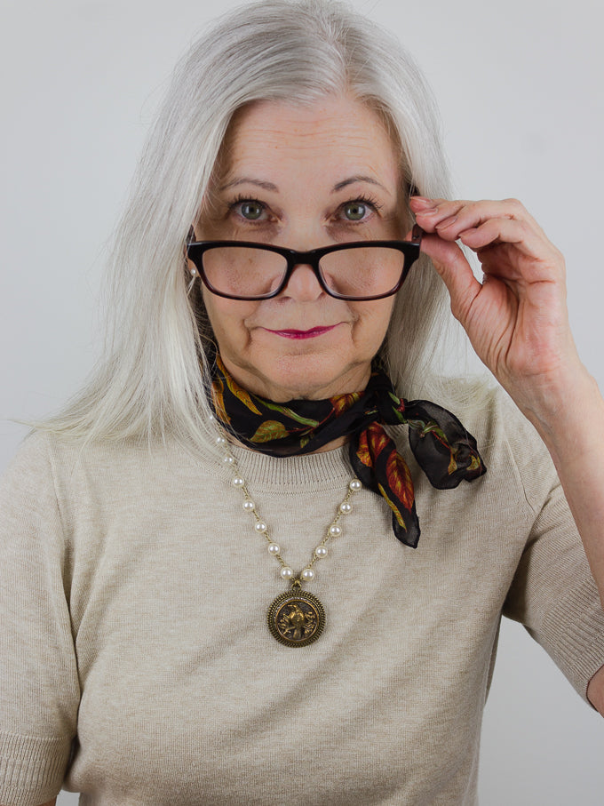 Dove Bird Antique Button Necklace