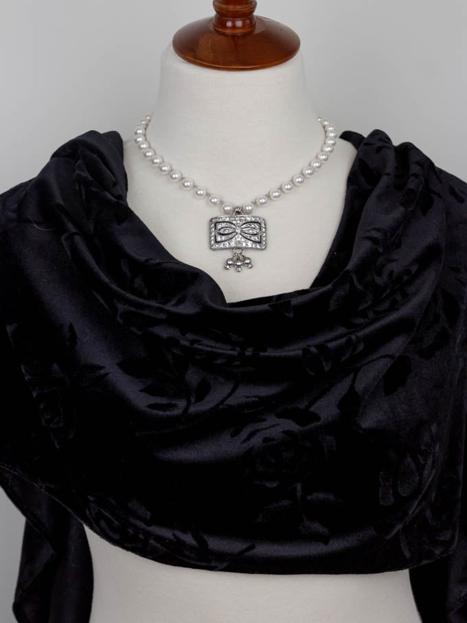 Vintage Rhinestone Shoe Buckle Necklace