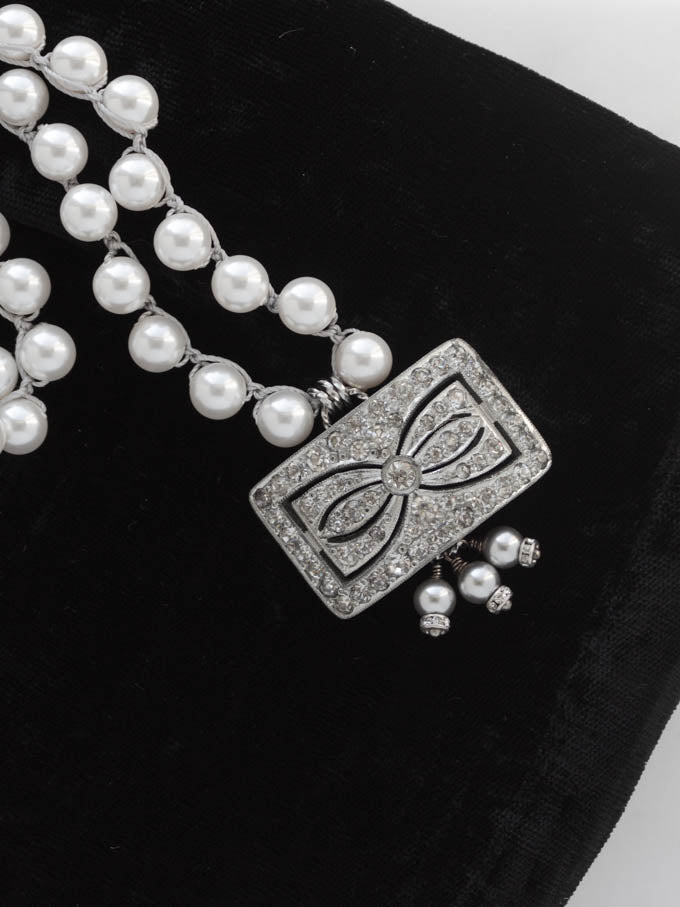 Vintage Rhinestone Shoe Buckle Necklace