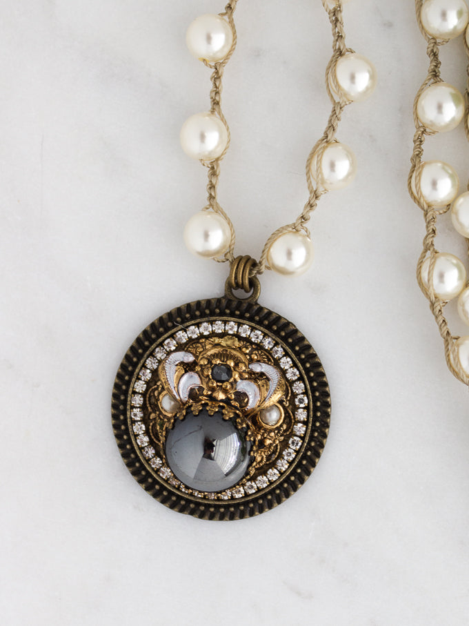 Upcycled Vintage Black & Gold Necklace Treasure of the Month!