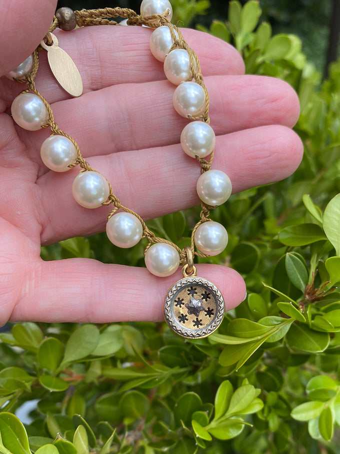 Star Petite Antique Button Bracelet