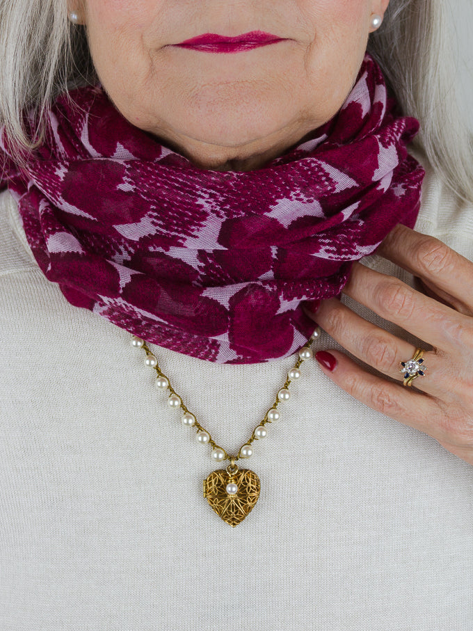 Vintage Filigree Heart Necklace
