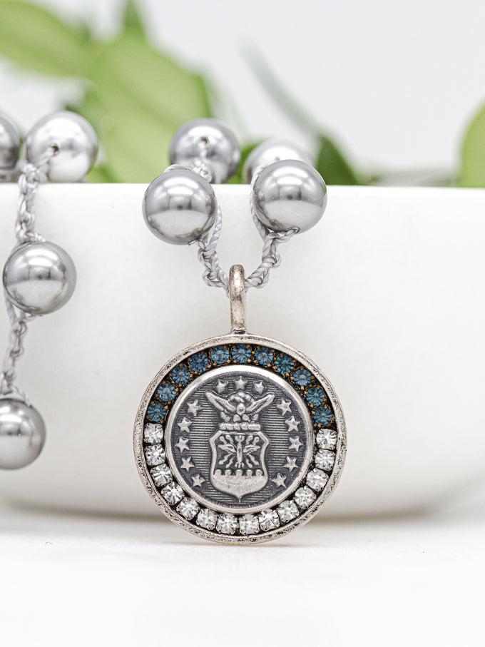 U. S. Air Force Small Vintage Button Necklace