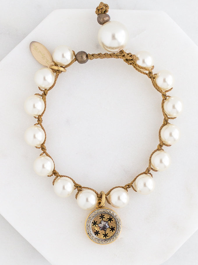 Star Petite Antique Button Bracelet