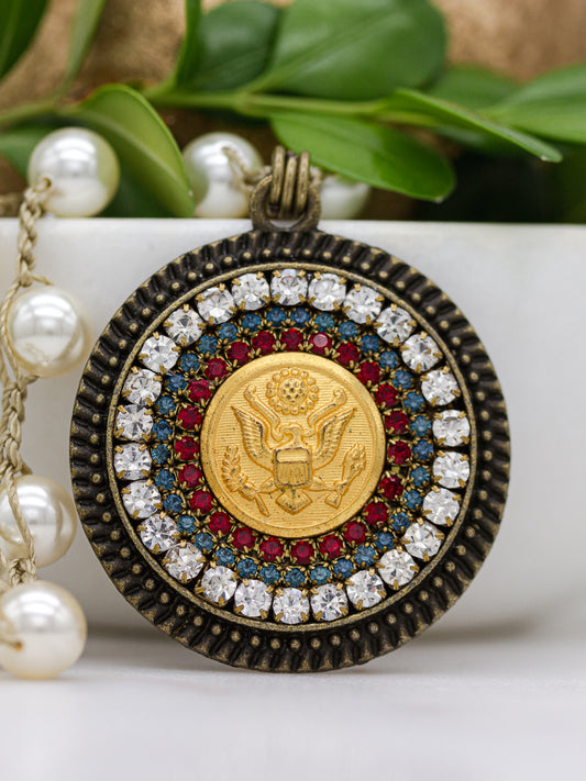 U. S. Army Small Vintage Button Necklace