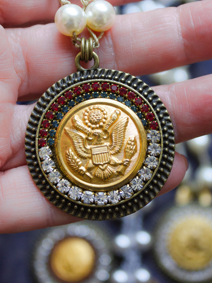 U. S. Army Vintage Button Necklace