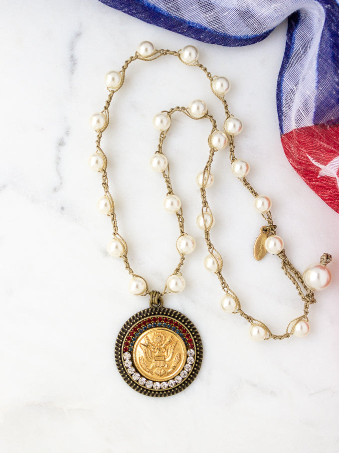 U. S. Army Vintage Button Necklace