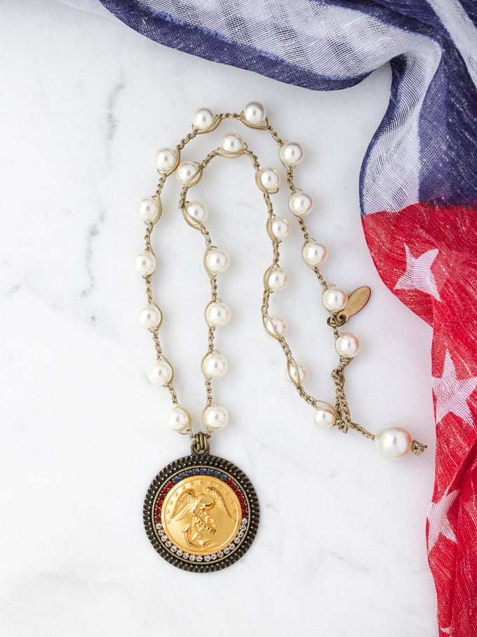 U. S. Marine Corps Vintage Button Necklace