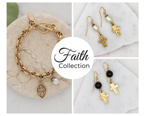 NEW! Gold Cross, Dove and Pearl Jewelry