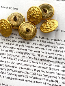 Vintage USA Military buttons to honor someone special