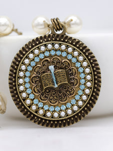 What to wear to your book club . . a book necklace, of course!