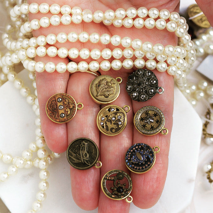 NEW Petite Antique Button Necklaces!