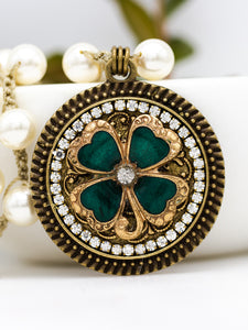 Have a lucky day with a repurposed vintage 4 leaf clover necklace!