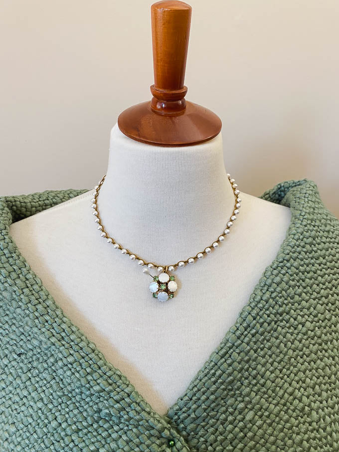 Birthstone Vintage Upcycled Pearl Necklace