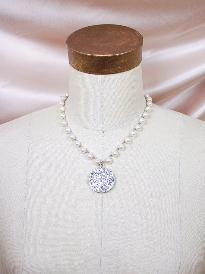 Vintage Abalone Shell Pearl Necklace