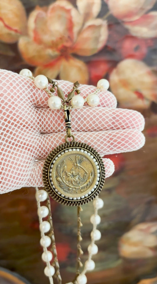 Versatility Antique Button Necklace