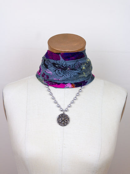 Steel Cut Antique Button Necklace*