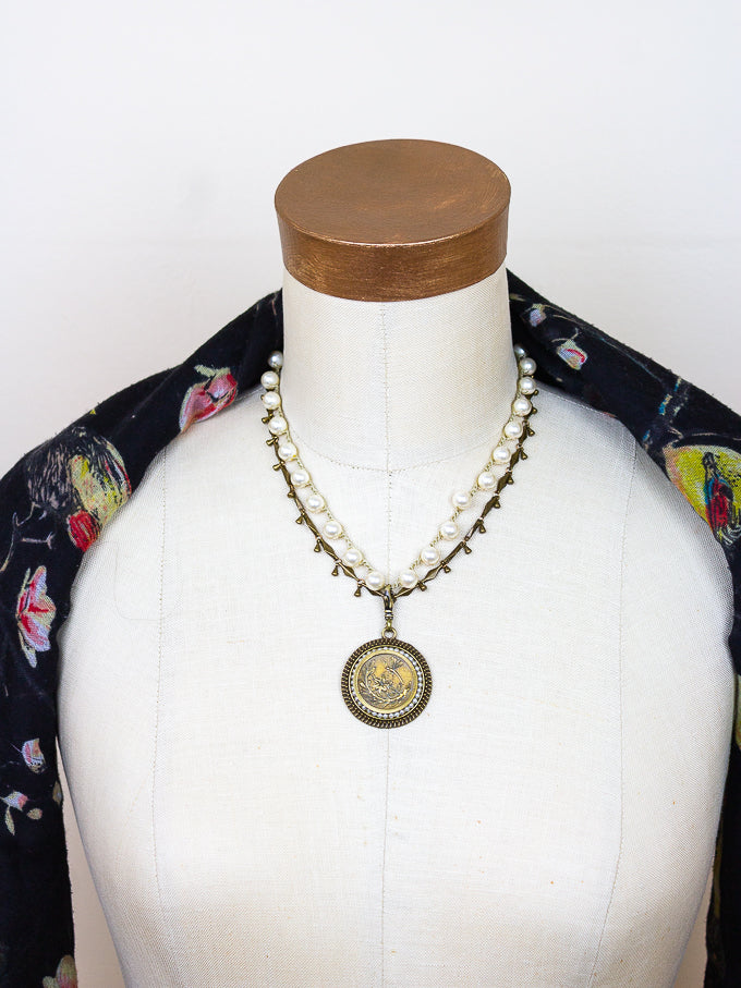 Versatility Antique Button Necklace