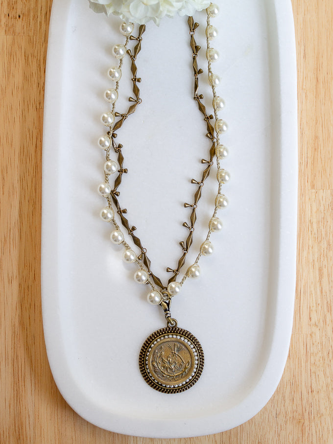 Versatility Antique Button Necklace