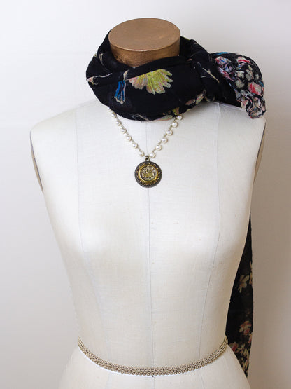Medieval Instruments Antique Button Necklace