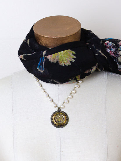 Medieval Instruments Antique Button Necklace