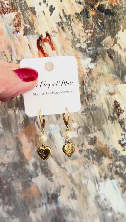 Vintage Heart Earrings