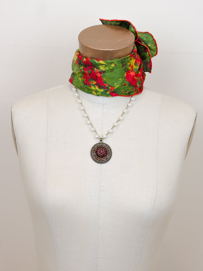 Vintage Repurposed Sparkly Red Necklace*