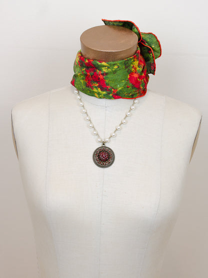 Vintage Repurposed Sparkly Red Necklace*