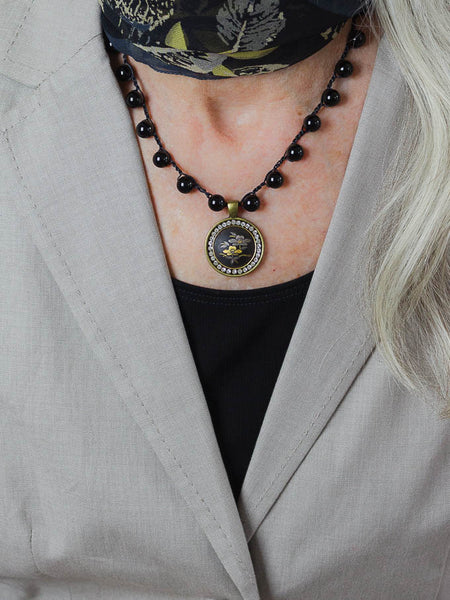 Shakudo Vintage Black Onyx Necklace