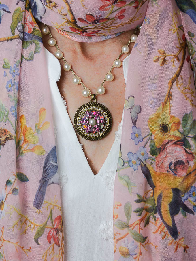 Rose Pink & Pearl Necklace