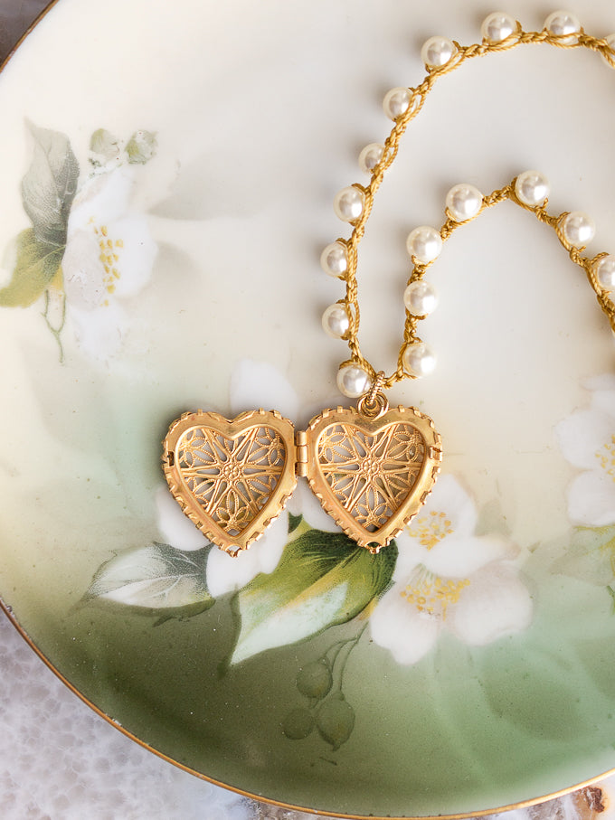 Vintage Heart Locket Necklace