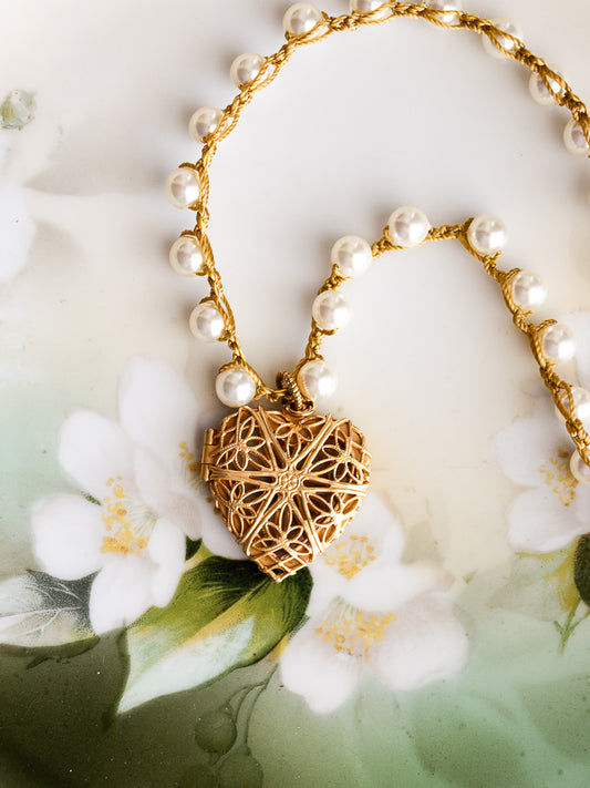 Vintage Heart Locket Necklace