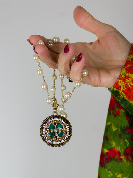 Vintage Repurposed 4-Leaf Clover Necklace