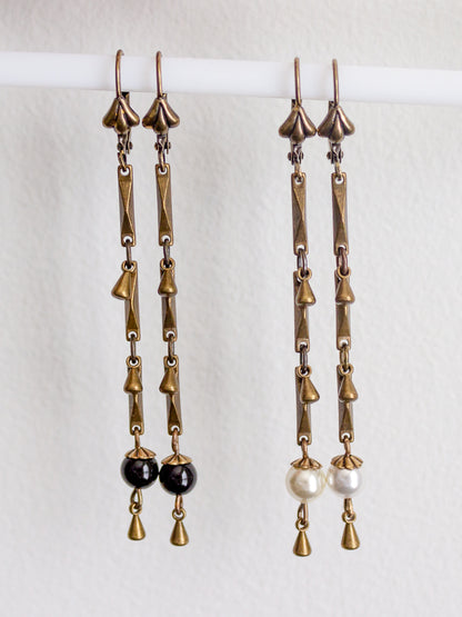 Vintage Style Earrings with Pearls