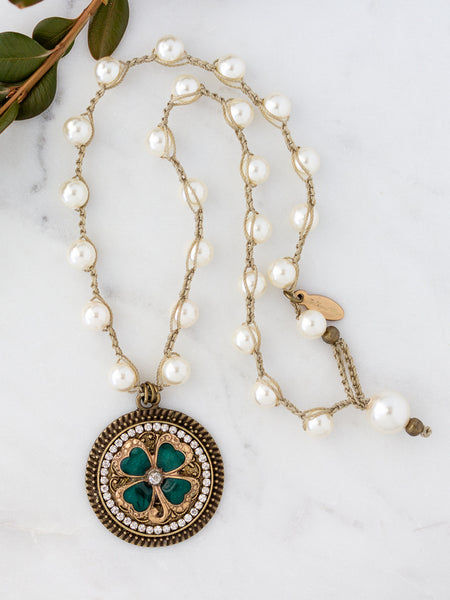 Vintage Repurposed 4-Leaf Clover Necklace