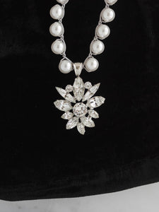 Vintage Star Rhinestone Pearl Necklace
