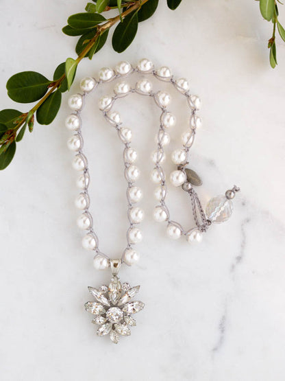 Vintage Star Rhinestone Pearl Necklace