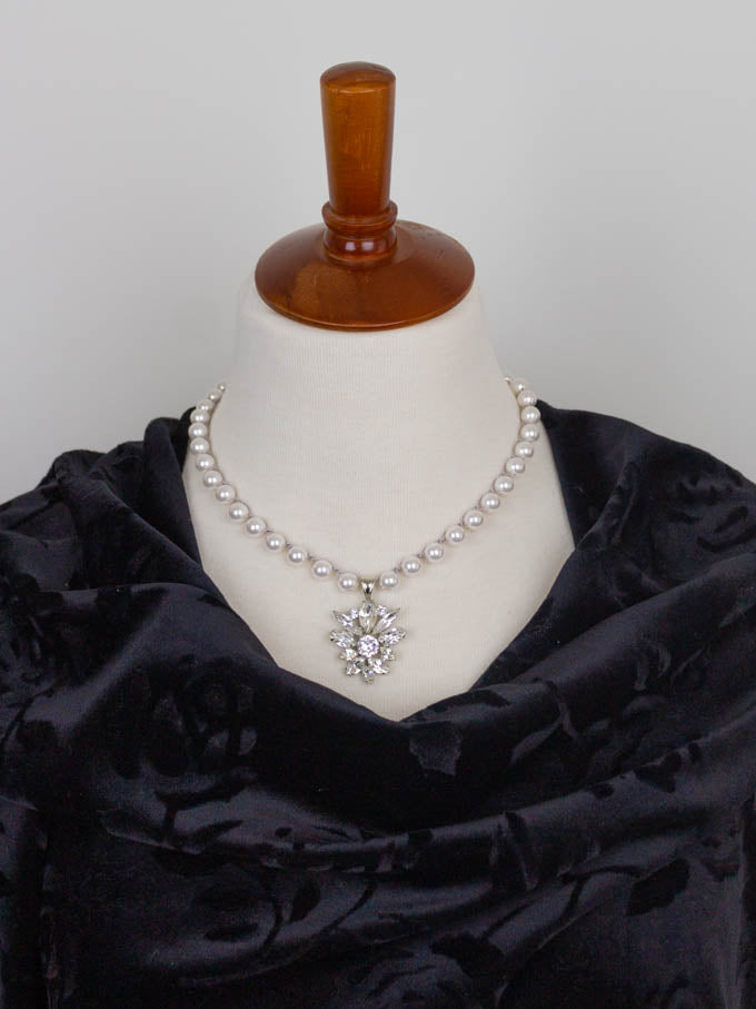 Vintage Star Rhinestone Pearl Necklace