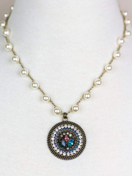 Treasure of the Month! Repurposed Teal Marquise Necklace