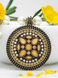 golden yellow vintage recycled necklace