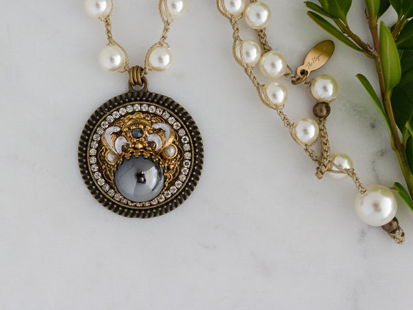 Upcycled Vintage Black & Gold Necklace Treasure of the Month!