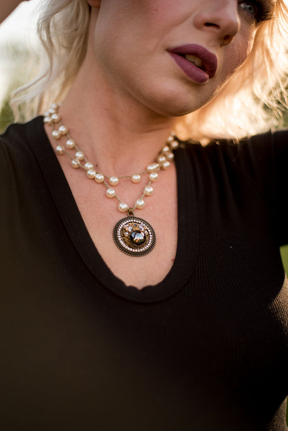 Upcycled Vintage Black & Gold Necklace Treasure of the Month!