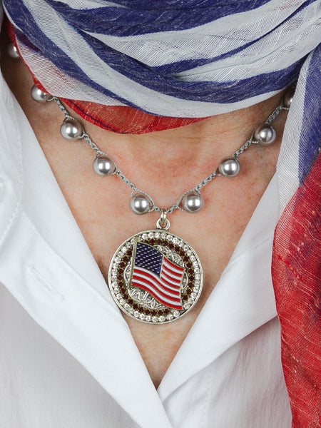 Vintage USA Flag Necklace