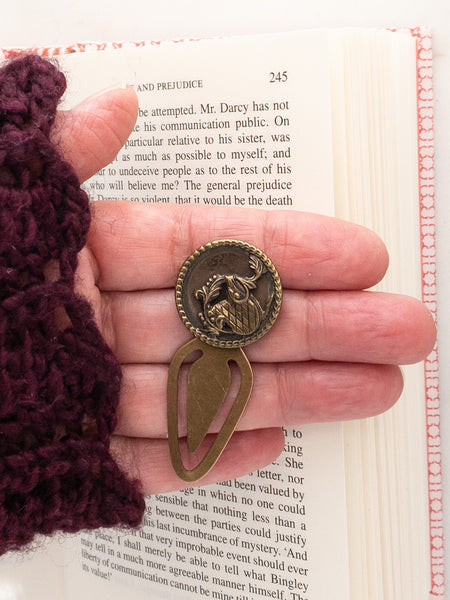 Antique Floral Button Bookmark