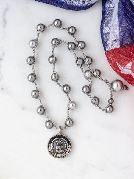 U. S. Air Force Small Vintage Button Necklace